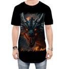 Camiseta Longline Dragão Dragon Chamas Infernal Fogo 2