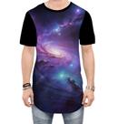 Camiseta Longline Galaxias Espaço Neon Estrelas 1