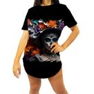 Camiseta Longline La Catrina Mexicana Dama Esqueleto 11