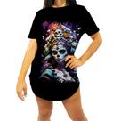 Camiseta Longline La Catrina Mexicana Dama Esqueleto 17