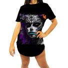 Camiseta Longline La Catrina Mexicana Dama Esqueleto 6