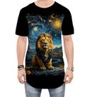 Camiseta Longline Leão Noite Estrelada Van Gogh 1