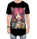 Camiseta Longline Mulher Tatuada Tatoo Style 2