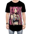 Camiseta Longline Mulher Tatuada Tatoo Style 5