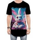Camiseta Longline Páscoa Coelhinho Traços Vaporwave 1