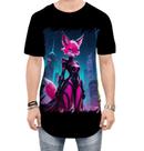 Camiseta Longline Raposa Humanóide Vaporwave 12