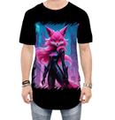 Camiseta Longline Raposa Humanóide Vaporwave 2