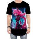 Camiseta Longline Raposa Humanóide Vaporwave 7