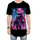 Camiseta Longline Raposa Humanóide Vaporwave 9