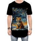 Camiseta Longline Tigre Noite Estrelada Van Gogh 2 Camiseta Longline Tigre Noite Estrelada Van Gogh 2