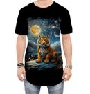 Camiseta Longline Tigre Noite Estrelada Van Gogh 6