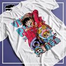 Camiseta Luffy e Chopper Arco Egghead Anime One Piece 100% Algodão