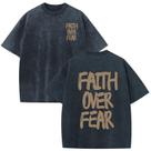 Camiseta Lytiarul Christian Faith Over Fear para homens - azul Camiseta Lytiarul Christian Faith Over Fear para homens - azul