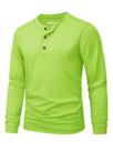 Camiseta MAGNIVIT Henley de manga comprida para homens verde algodão M Camiseta MAGNIVIT Henley de manga comprida para homens verde algodão M