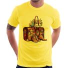 Camiseta Mala e Botas Retrô Flores - Foca na Moda
