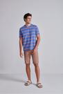 Camiseta Malha Comfort - Azul Médio / Vermelho