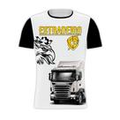 Camiseta Manga Curta Caminhoneiro Fé Estradeiro Branca