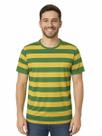 Camiseta Manga Curta Torcedor Brasil Listrada Verde Amarela Camiseta Manga Curta Torcedor Brasil Listrada Verde Amarela