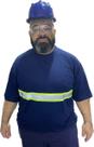 Camiseta Manga Custa PLUS SIZE RESISTENTE com Faixa Refletivo Malha Fria Uniforme Profissional Sinalização Eletricista Construção Camiseta Manga Custa PLUS SIZE RESISTENTE com Faixa Refletivo Malha Fria Uniforme Profissional Sinalização Eletricista Construção
