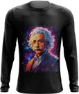 Camiseta Manga Longa Albert Einstein Físico Brilhante Gênio 7 Camiseta Manga Longa Albert Einstein Físico Brilhante Gênio 7