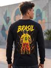 Camiseta Manga Longa Anime DBZ Goku Copa 2026 Brasil Premium