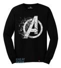 Camiseta Manga Longa Avengers Vingadores Logo Endgame Blusa