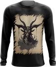Camiseta Manga Longa Bafomé Vintage Pentagrama 1