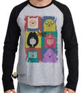 Camiseta Manga Longa blusa Adventure Time moldura Camiseta Manga Longa blusa Adventure Time moldura