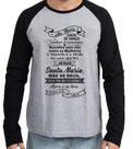 Camiseta Manga Longa blusa Ave Maria Oração