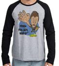 Camiseta Manga Longa blusa Beavis and Butt head shut up