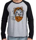 Camiseta Manga Longa blusa Cachorro I dont care what you say