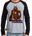 Camiseta Manga Longa blusa Capitão Cavérica