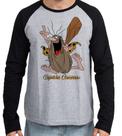 Camiseta Manga Longa blusa Capitão Caverna