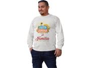 Camiseta manga longa blusa de frio Arraiá festa junina em familia Branca