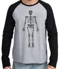 Camiseta Manga Longa blusa Esqueleto humano Camiseta Manga Longa blusa Esqueleto humano