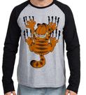 Camiseta Manga Longa blusa Garfield arranhando Camiseta Manga Longa blusa Garfield arranhando