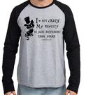 Camiseta Manga Longa blusa Gato de Cheshire I'm not crazy Camiseta Manga Longa blusa Gato de Cheshire I'm not crazy