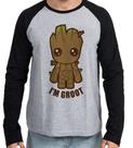 Camiseta Manga Longa blusa Groot Bebê