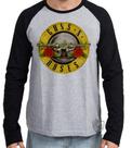 Camiseta Manga Longa blusa Guns in Roses