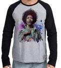Camiseta Manga Longa blusa Jimmy Hendrix Camiseta Manga Longa blusa Jimmy Hendrix
