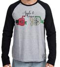 Camiseta Manga Longa blusa Maçã e Cebola