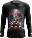 Camiseta Manga Longa Buda Universo Lótus Imortalidade 2