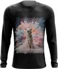 Camiseta Manga Longa Cachorro Explosão de Cores Hipnotizante 1