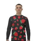 Camiseta Manga Longa Camisa Morango Cartoon Vermelho 84