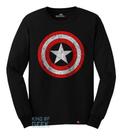Camiseta Manga Longa Capitão América Escudo Vingadore Camiseta Manga Longa Capitão América Escudo Vingadore