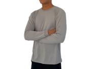 Camiseta Manga Longa Cinza Prata