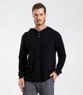 Camiseta Manga Longa Com Capuz De Malhão Diametro Preto