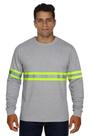 Camiseta manga longa com faixa refletiva malha fria cinza Camiseta manga longa com faixa refletiva malha fria cinza
