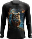 Camiseta Manga Longa Coruja Ave Rapina Noturna Sabedoria 6