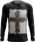 Camiseta Manga Longa da Cruz de Jesus Igreja Fé 2